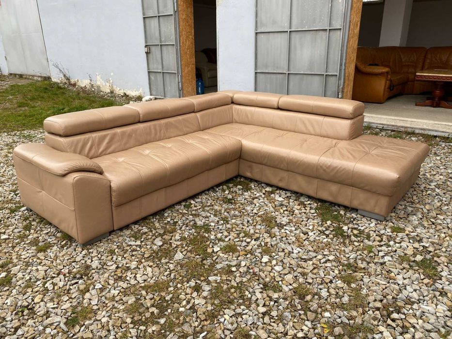 Шкіряний кутовий диван з натуральноі шкіри