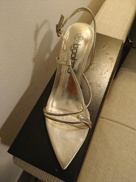 Buty szpilki 36 wieczorne zlote