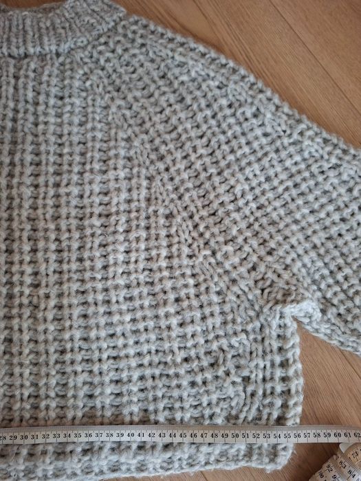 Sweter welniany, Alpaca, mega mieciutki i cieplutki. Recznie robiony