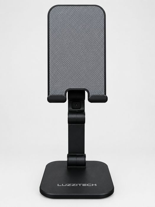 Suporte universal para celular e tablet — para usar sobre uma mesa.