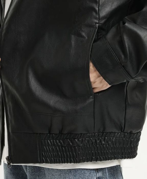 (M, L) НОВАЯ Черная кожанка кожанная куртка бомбер МA-1 zara курточка