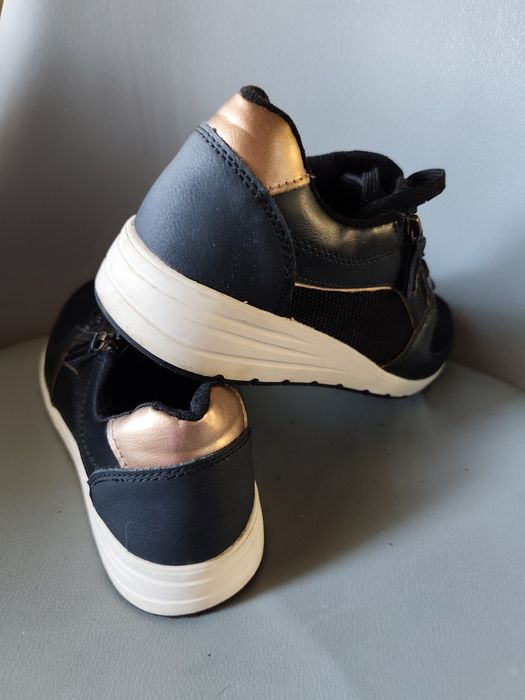 Sneakersy damskie czarno złote