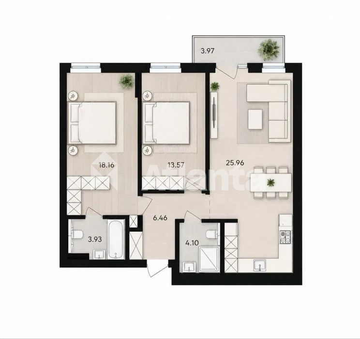Продається 2-кім квартира 73.26м² у ЖК Avalon Yard Львів, вул.Замарстинівська 76
