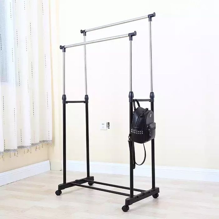 Телескопическая стойка-вешалка для одежды и обуви - Double Pole