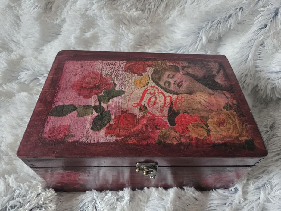 Szkatułka drewniana duża decoupage