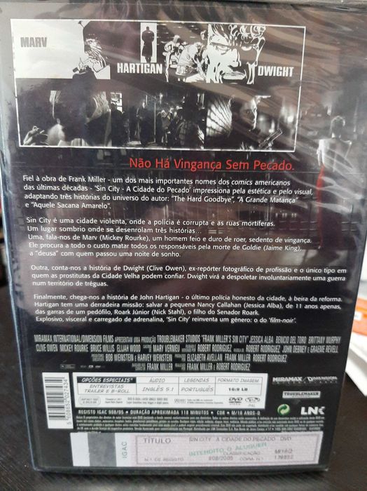Sin city - Frank Rodriguez - F. Miller - NOVO - Selado - DVD