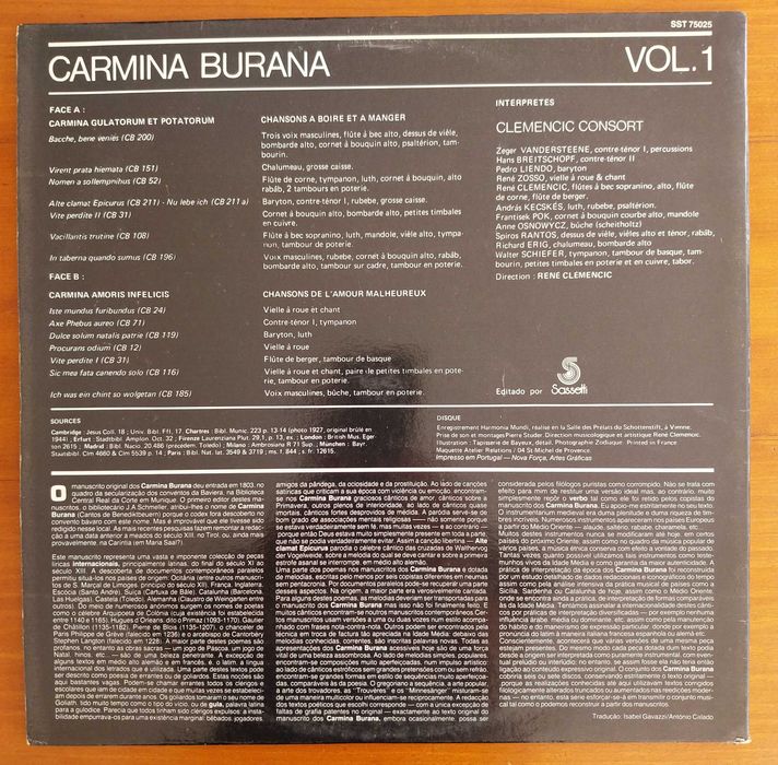 vinil: Clemencic Consort “Carmina Burana"