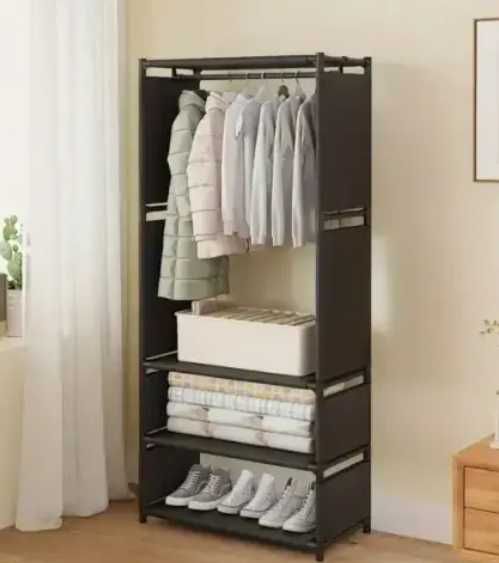 Шафа стелаж для речей складний Вішалка Шкаф стелаж для вещей с полкой