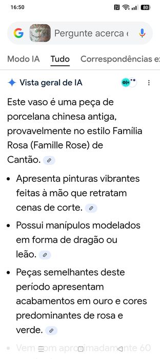 Vaso de porcelana chinesa.