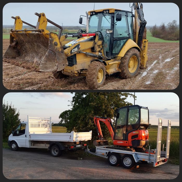 Minikoparka, koparko ładowarka, prace ziemne, wywrotka, szamba