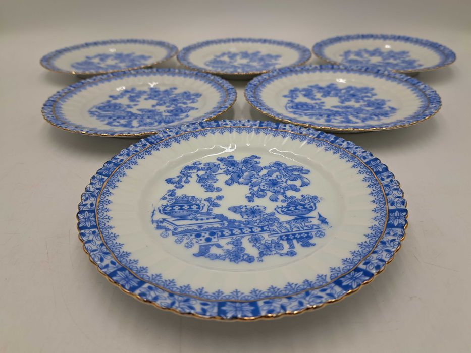 Talerz deserowy Tuppack Tiefenfurt Parowa Śląsk China Blau niebieski