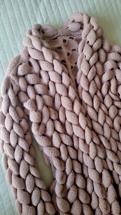 Luksusowy, premium sweter kardigan o grubym splocie, rozmiar uniwersal