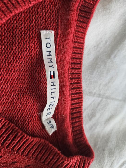 Tommy Hilfiger Czerwony sweter S 36