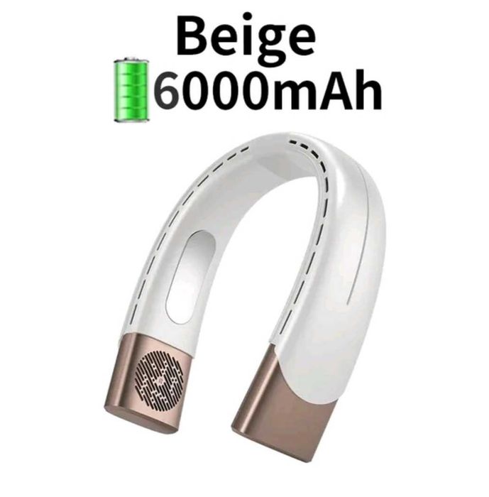 Шейный вентилятор с аккумулятором 6000 мАч с обдувом лица и затылка