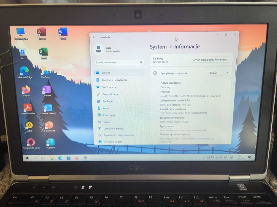 Dell Latitude 13.3' Core i5 3.30 GHz SSD HDMI Stacja Dokujaca + Myszki