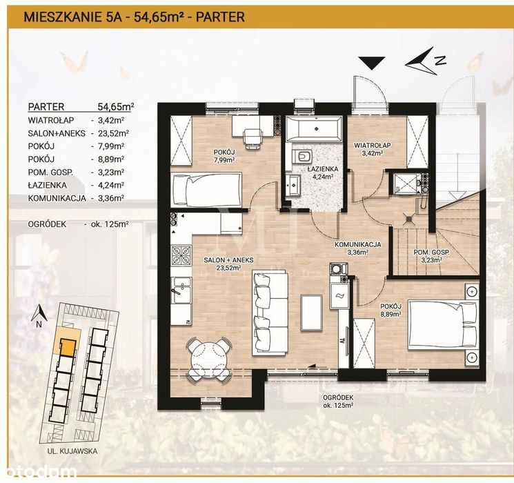 Mieszkanie z ogrodem 125 m² | Odbiór w tym roku| Gotowy projekt wnętrz
