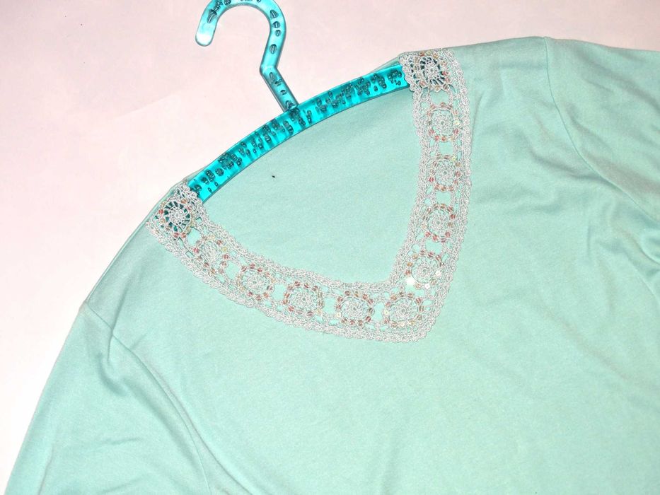 _Rewelacyjna modna miętowa bluzka do pracy_R.44/46_