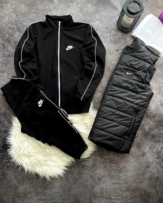 Найк спортивний костюм кофта на замку штани + жилетка