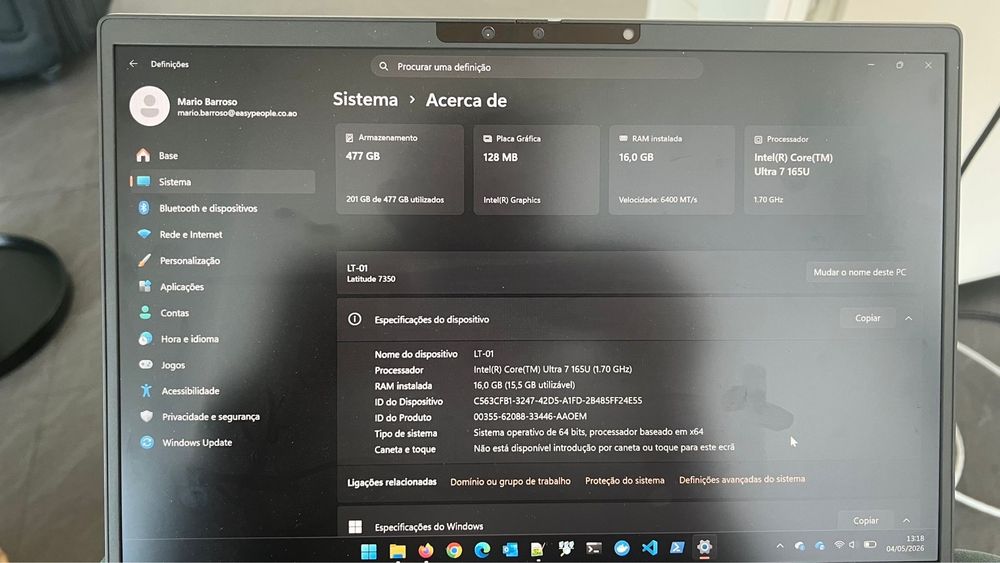 Portatil Dell  Latitude 7350 - troca