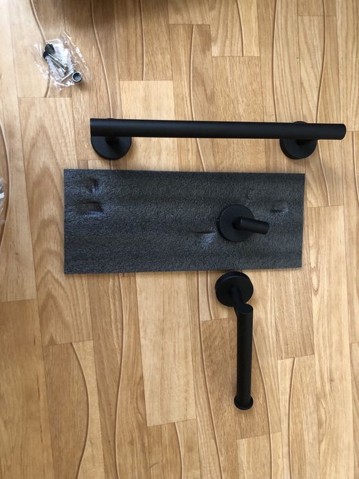 Новый! Набор держателей для санузла черный матовый металл