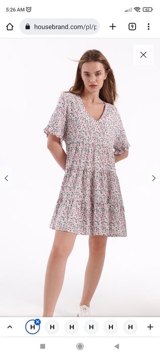 Sukienka babydoll mini kwiaty house m