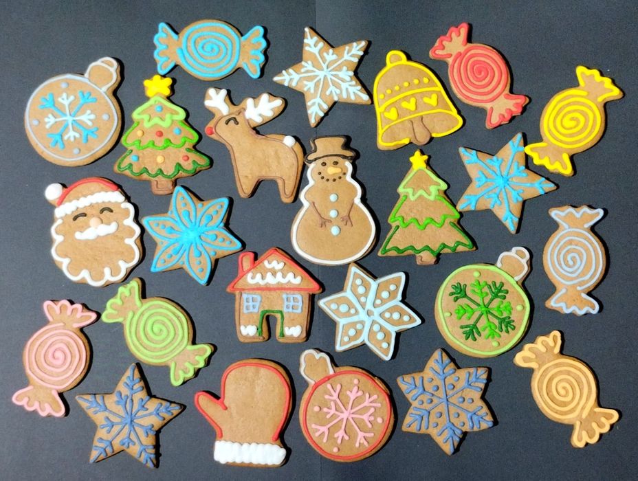 Pierniczki świąteczne pierniki lukrowane lukier piernik Mikołaj łoś