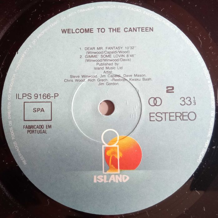 Traffic - - - - - Welcome To The Canteen - - - - - LP