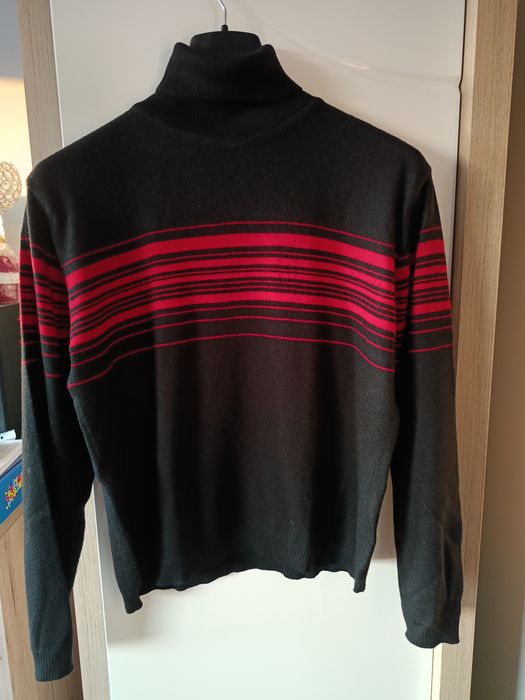 Wełniany czarny golf damski rozmiar L