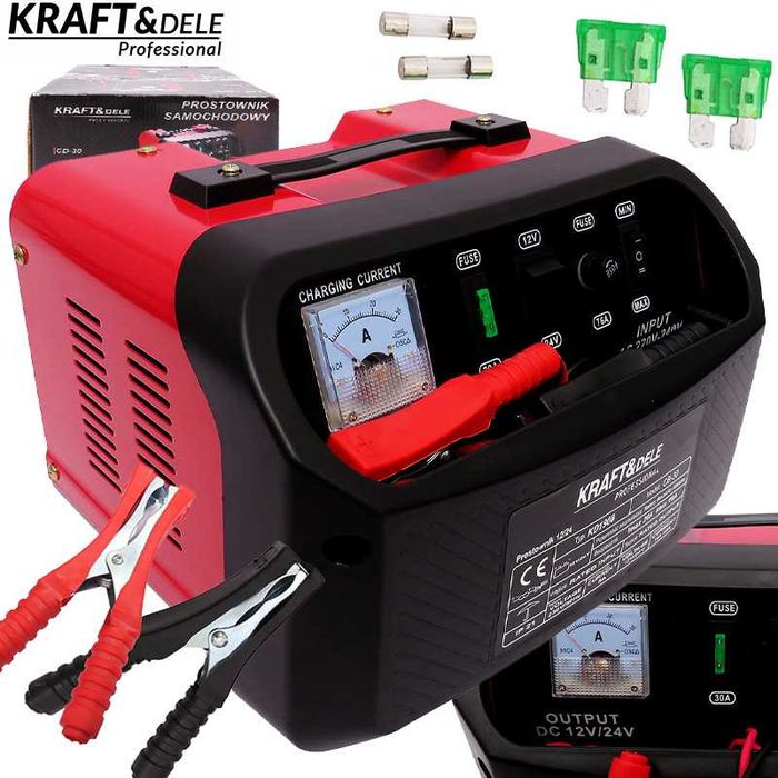 KRAFT&DELE Prostownik Samochodowy Do Akumulatorów 12v 24v 30a KD1908