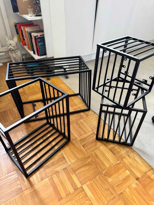 Regał modułowy metalowy czarny – nowy – na książki / loft