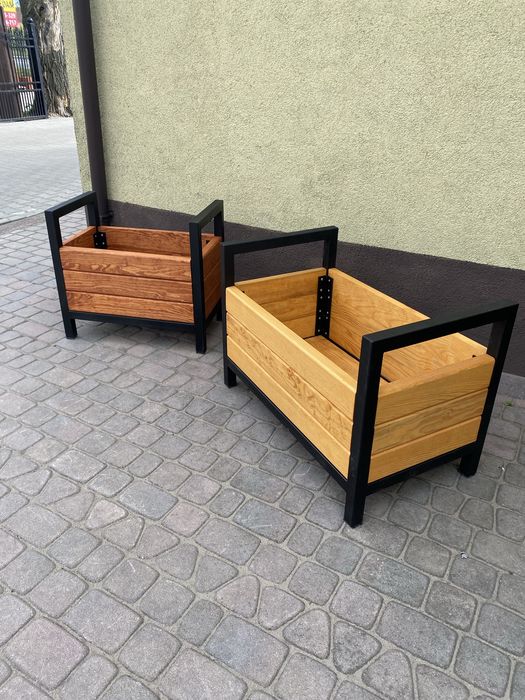 Donice ogrodowe loft – stal + drewno, nowoczesny design