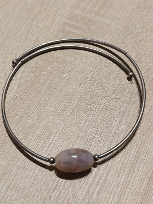 Vintage piękny naszyjnik z naturalnym kamieniem
