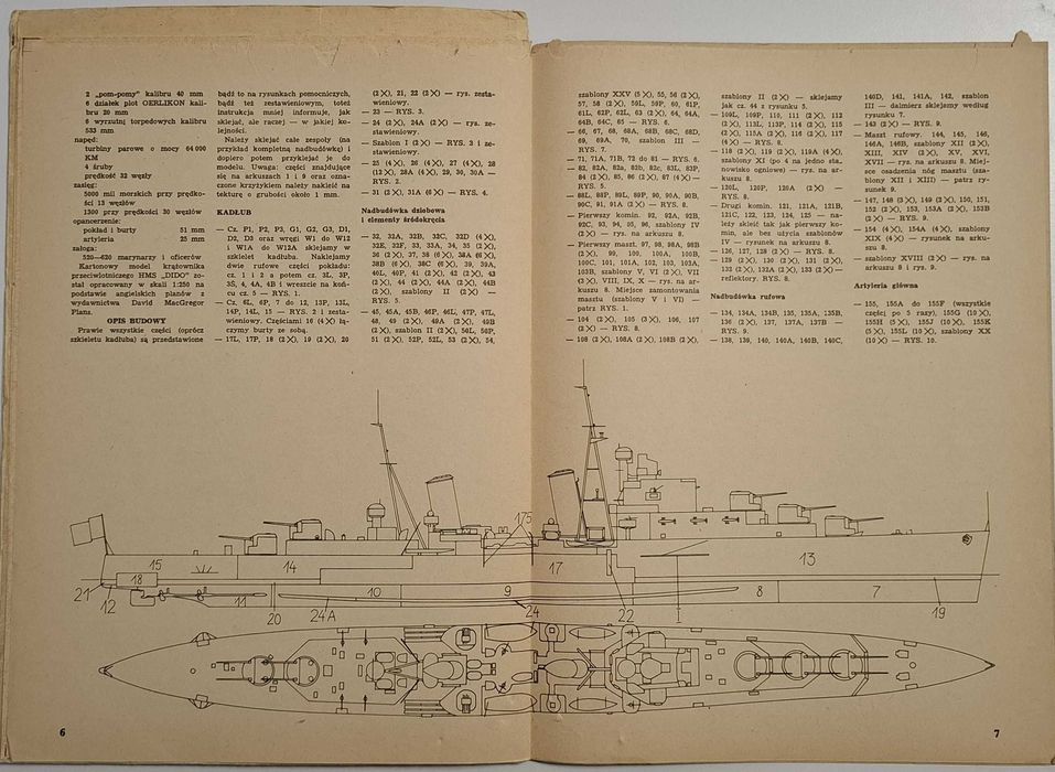Mały Modelarz 4-5/88 Krążownik HMS Dido Stan Kolekcjonerski