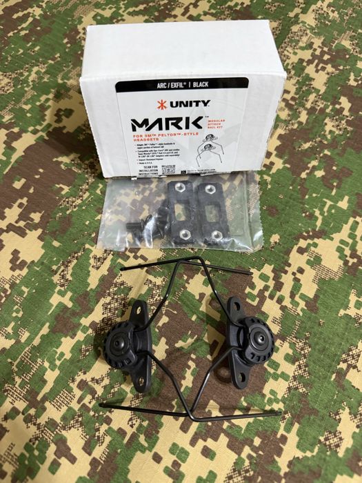 Кріплення адаптери ARC / EXFIL  BLACK MARK UNITY для навушників Peltor Comtac для шлема Team Wendy ..Оригінал США‼️