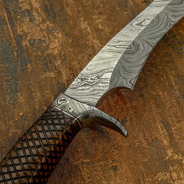 IMPACT nóż Bowie myśliwski Damast z Damastu DM 894 m