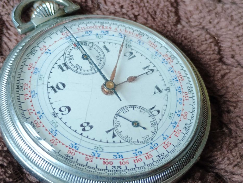 zabytkowy zegarek kieszonkowy chronograf