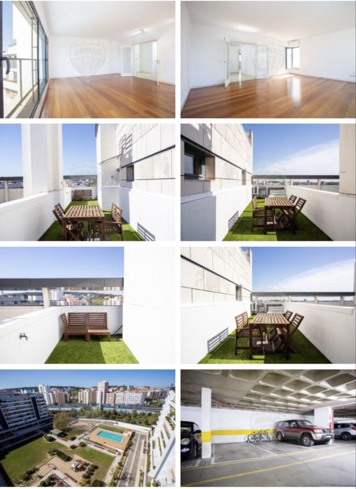 T1 no último piso com terraço privado de 18 m², garagem e acesso a piscina e jardim — Laranjeiras