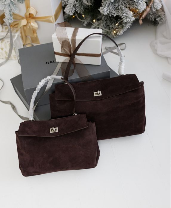 Сумка Balenciaga Rodeo замшева | шоколадна