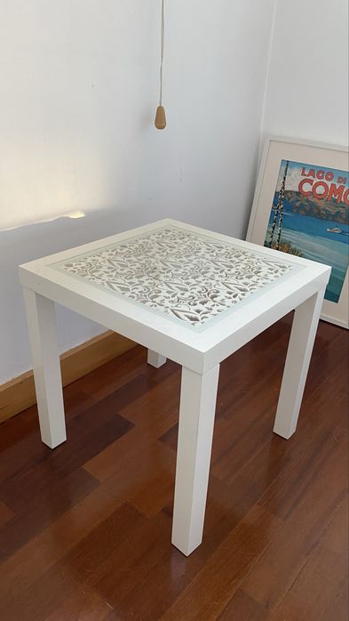 Mesinha Zara Home branca e vidro