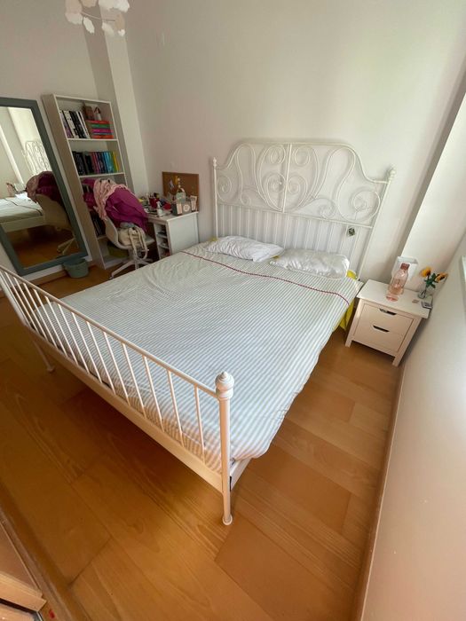 cama ferro branco