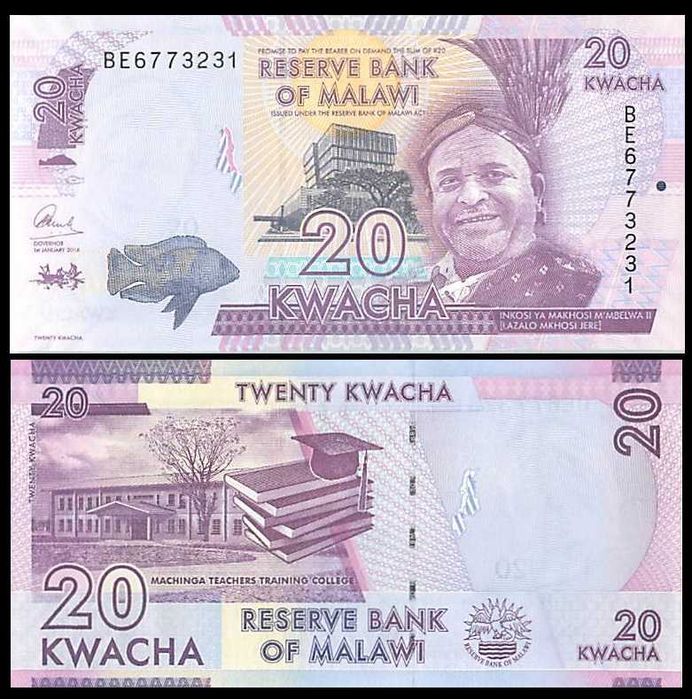 Malawi 20 Kwachas Ano 2016