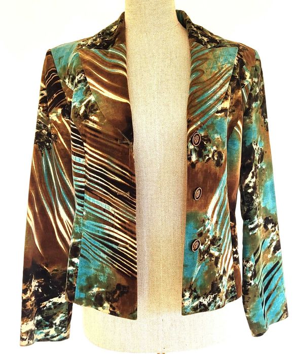 Żakiet włoski z tkaniny welurowej