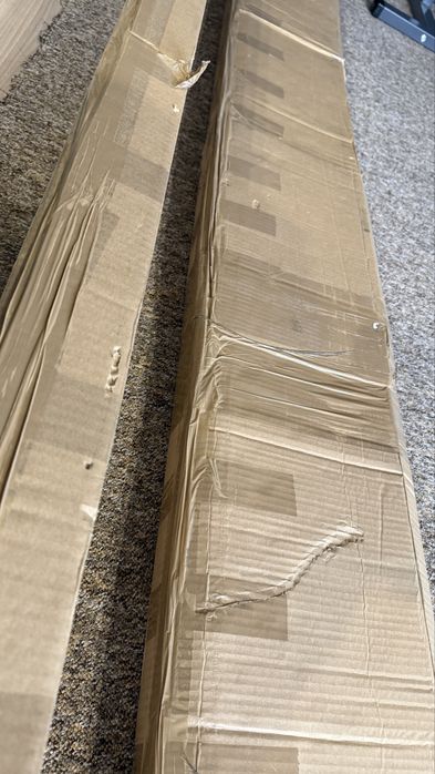 Lamele 3D szary dab, 4x3x280 cm, z frezem, nowe, 35 szt