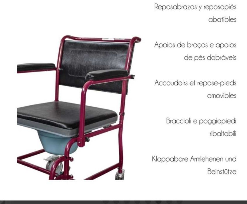 Cadeira de banho e rodas multifunções