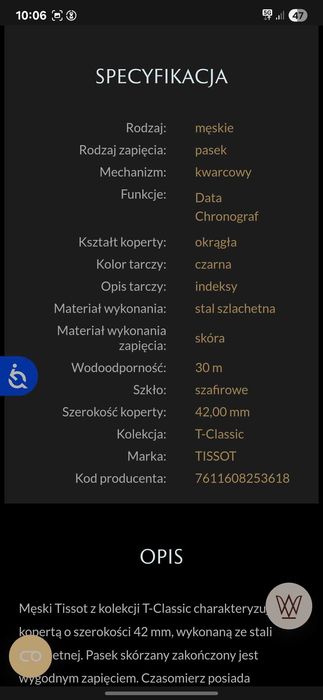 Zegarek TISSOT Tradition T-Classic