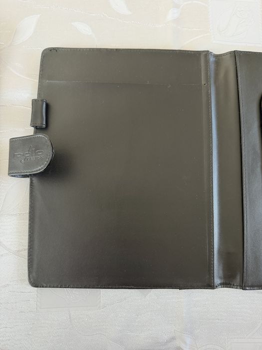 Skórzana aktówka A4 oryginalna marki Polo Design czarna teczka na dokumenty nieużywana