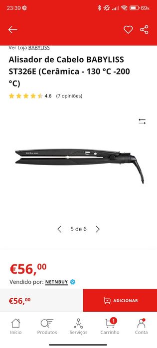 Alisador de cabelo  babyliss