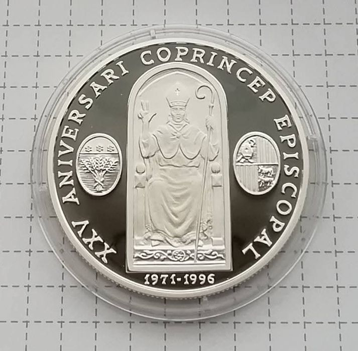 Андорра 10 дінерів 1996р. СРІБЛО. ПРУФ. 25р. - Єпископство Хоана Марті