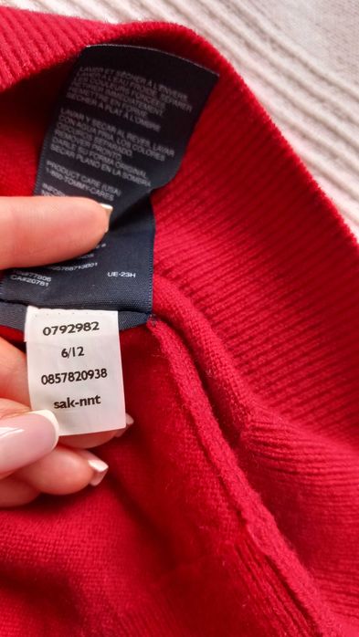 Tommy Hilfiger męski sweter wełniany z wełny oryginalny L