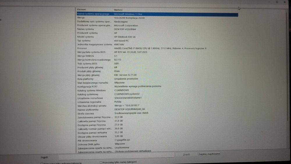 Laptop biznesowy HP ELITEBOOK 830 G6 13,3" 32GB RAM